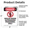 Signmission Boiler Room Authorized Danger Sign, Vinyl Decal, 3.5in W x 5in L, 2PK OS-2PACK-DS-D-35-V-1048 - alternate 3